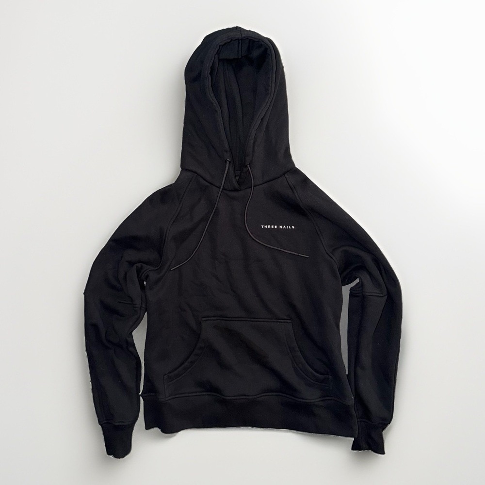 Three Nails Mens Tech Fleece Three Nails Pullover Hoodie Black Size Small